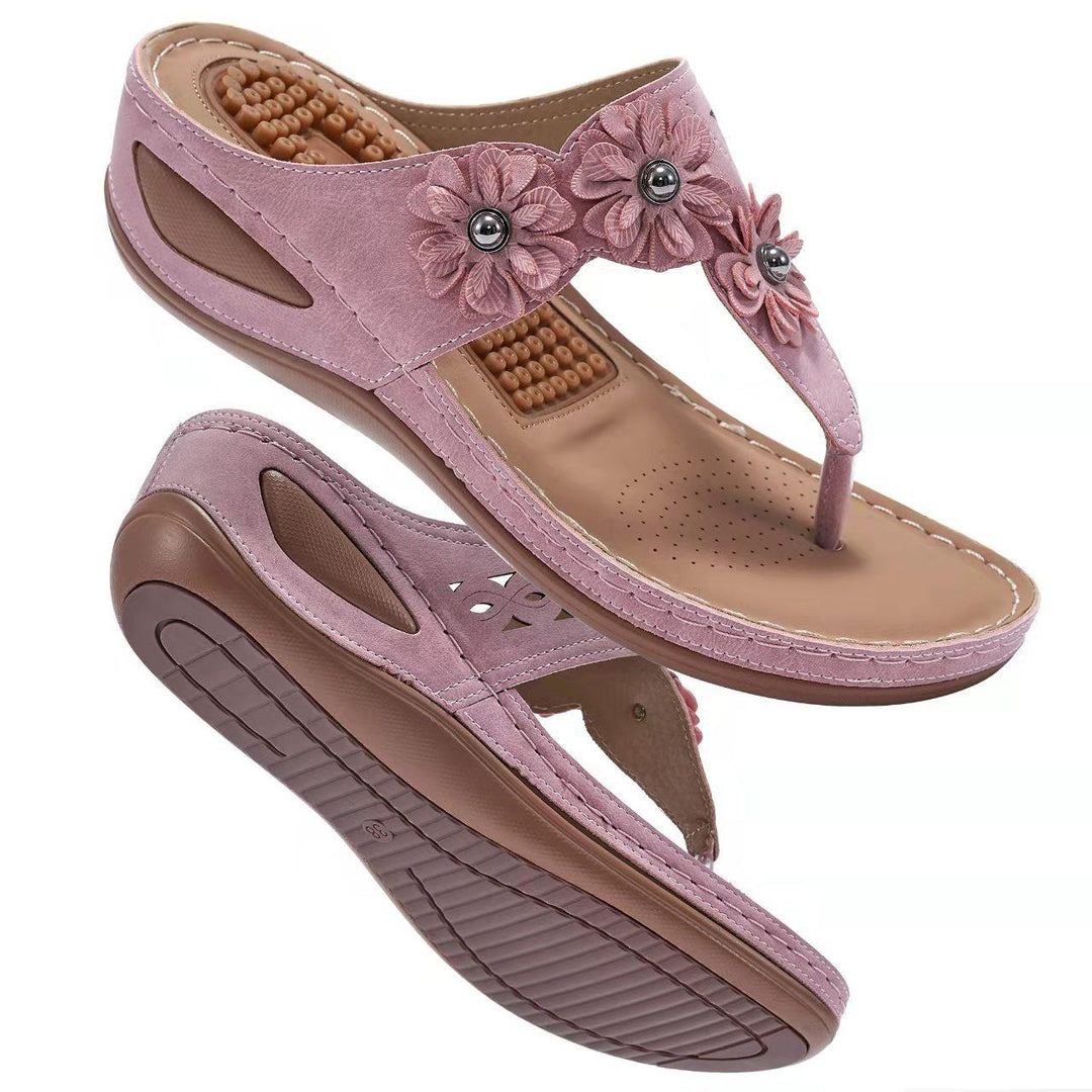 Summer Women's Massage Tablets Wear-resistant Non-slip Beef Tendon Thick-soled Slippers - Trendha