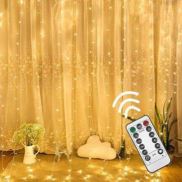 3M*3M USB 8 Modes 300LED Curtain Fairy Wire String Light Christmas Party Decor Holiday Wedding Supply - Trendha