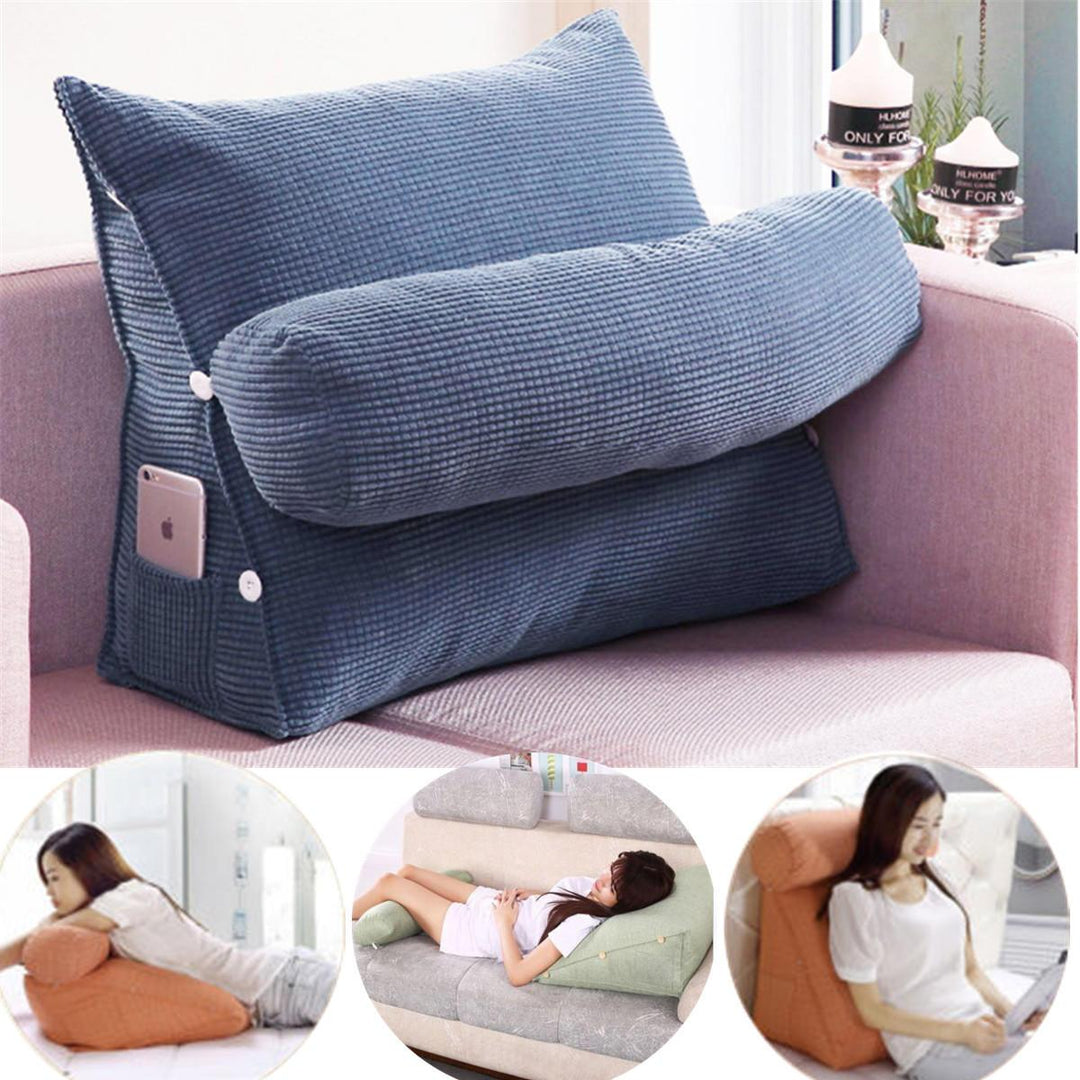 Adjustable Pearl Wool Back Wedge Pillow Reading Bedrest Rest Support Thwartwise Pain Relief Cushion - Trendha