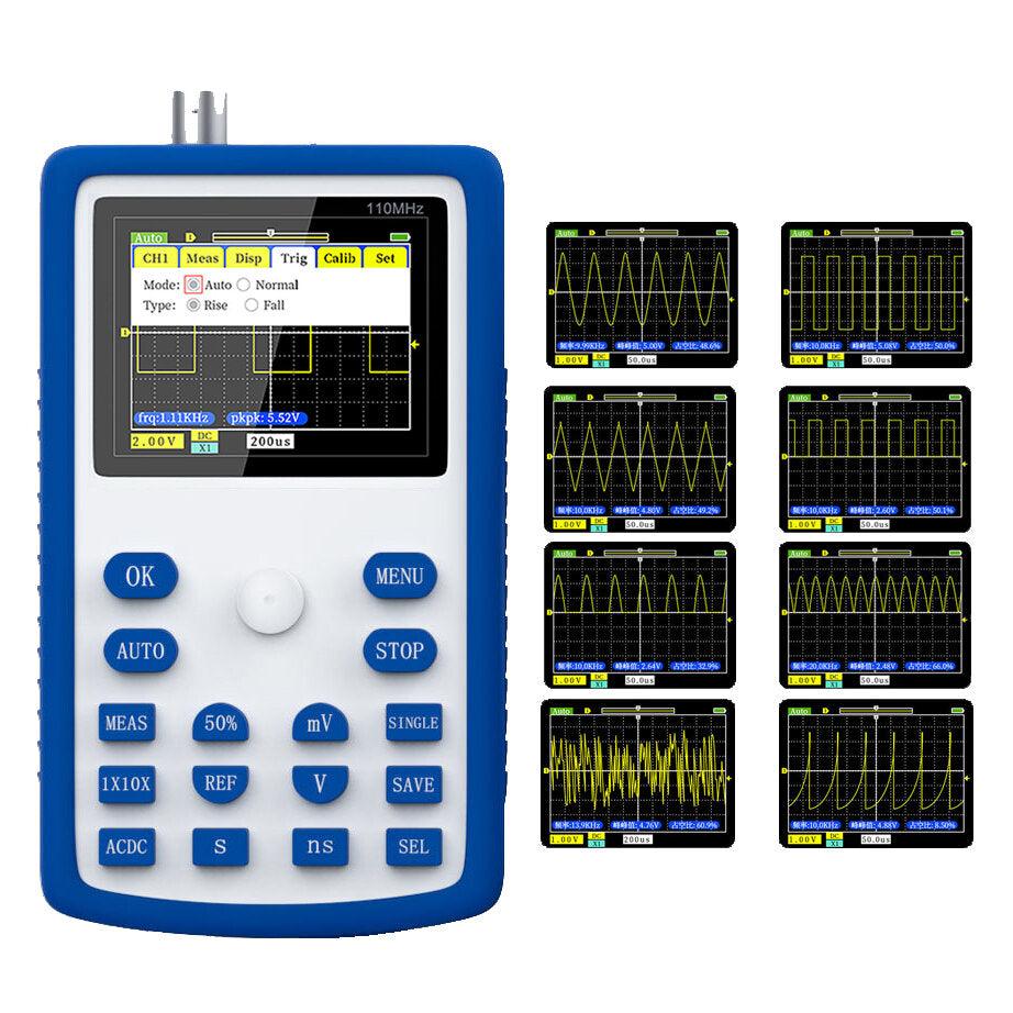 FNIRSI-1C15 Professional Digital Oscilloscope 500MS/s Sampling Rate 110MHz Analog Bandwidth Support Waveform Storage - Trendha
