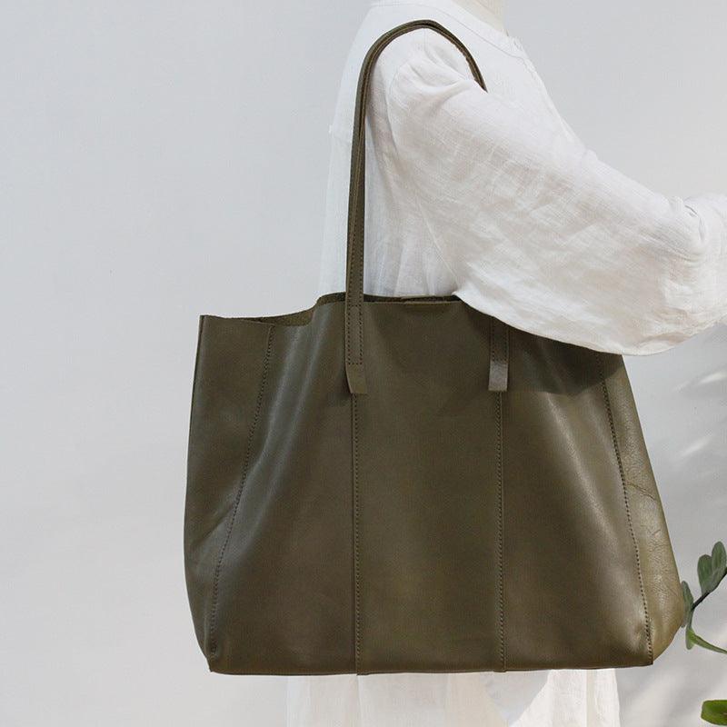Large-capacity leather handbag - Trendha