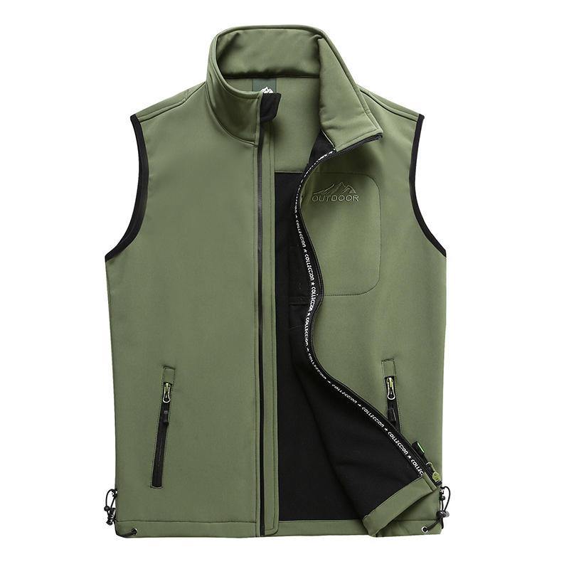 Mens Outdoor Soft Shell Sport Warm Solid Color Vest - Trendha