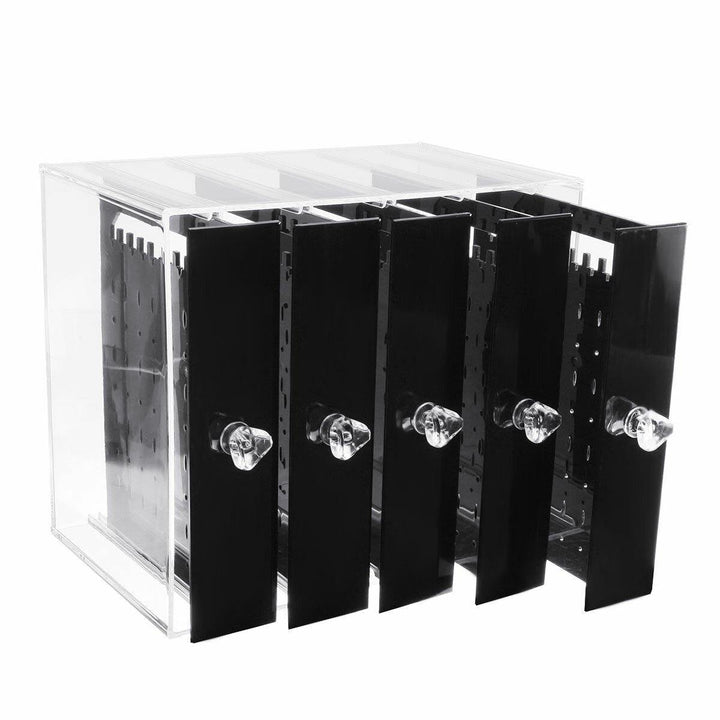 5 Trays Dustproof Transparent Acrylic Earrings Storage Box Jewelry Display Stand - Trendha