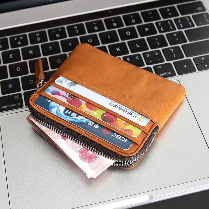 Leather Horizontal Wallet Retro First Layer Cowhide Ultra-thin - Trendha