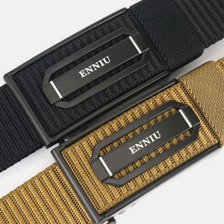 Men Nylon Braided 120cm Rectangle Automatic Buckle Casual Wild Belts Training Tactical Belts - Trendha