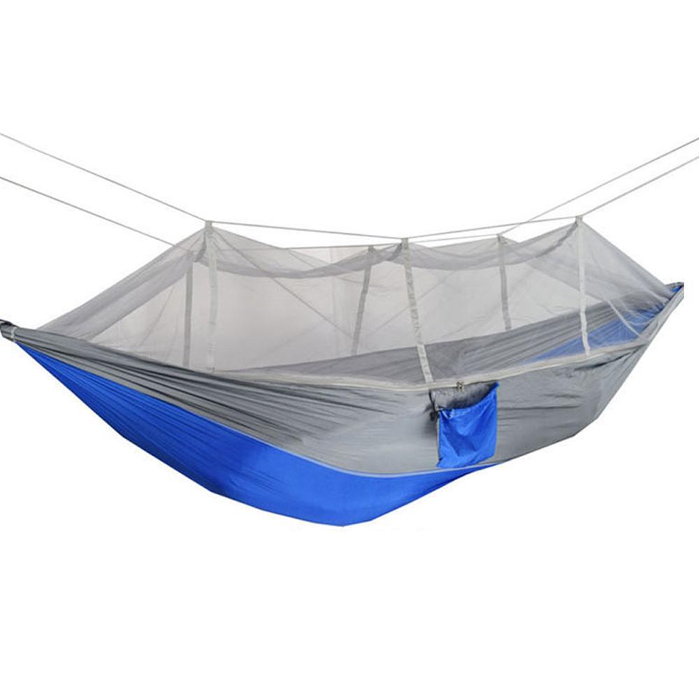 260x140cm Double People Mosquito Hammock Camping Garden Sleeping Hanging Bed With Carabiners Storage Bag - Trendha