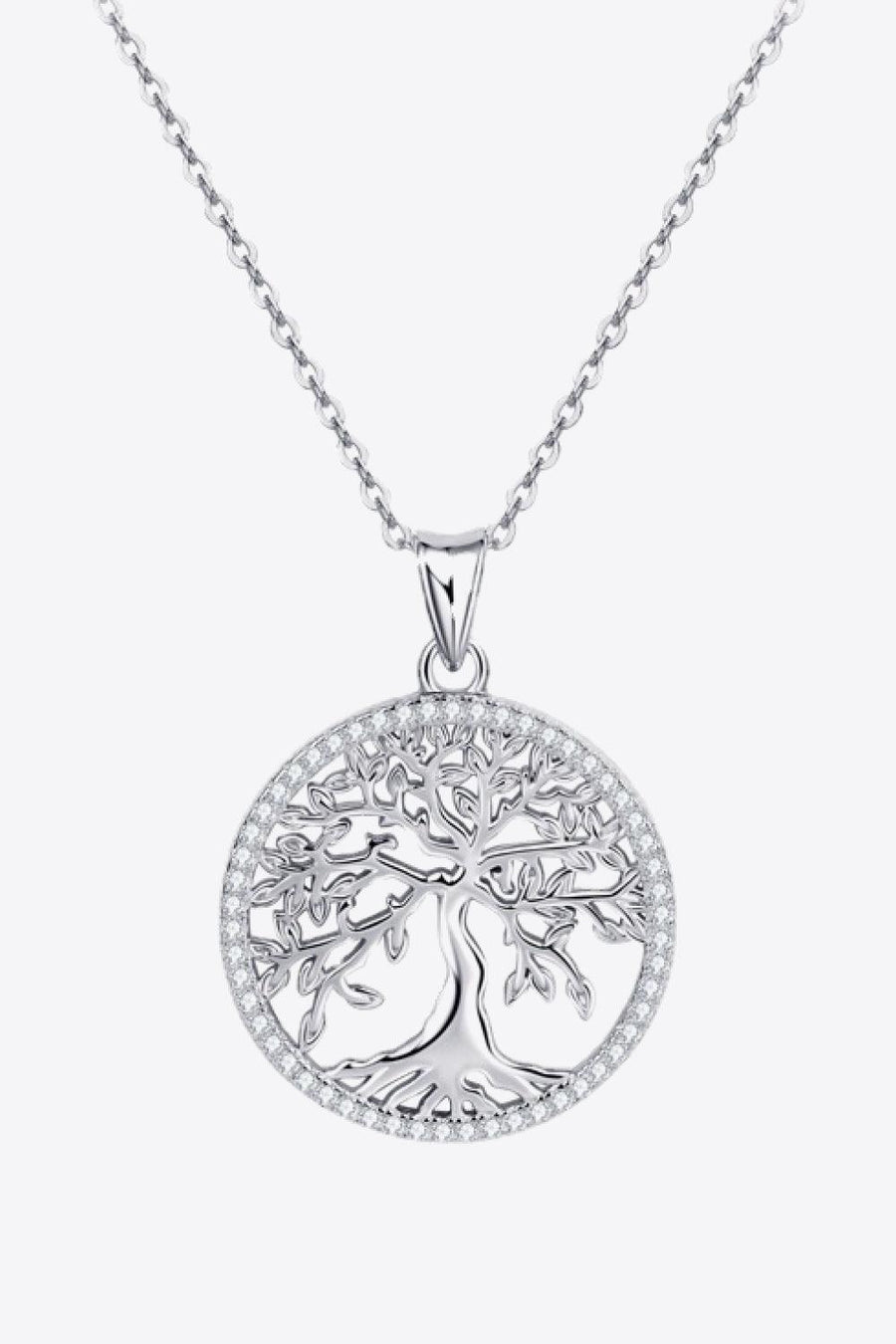 925 Sterling Silver Moissanite Tree Pendant Necklace - Trendha