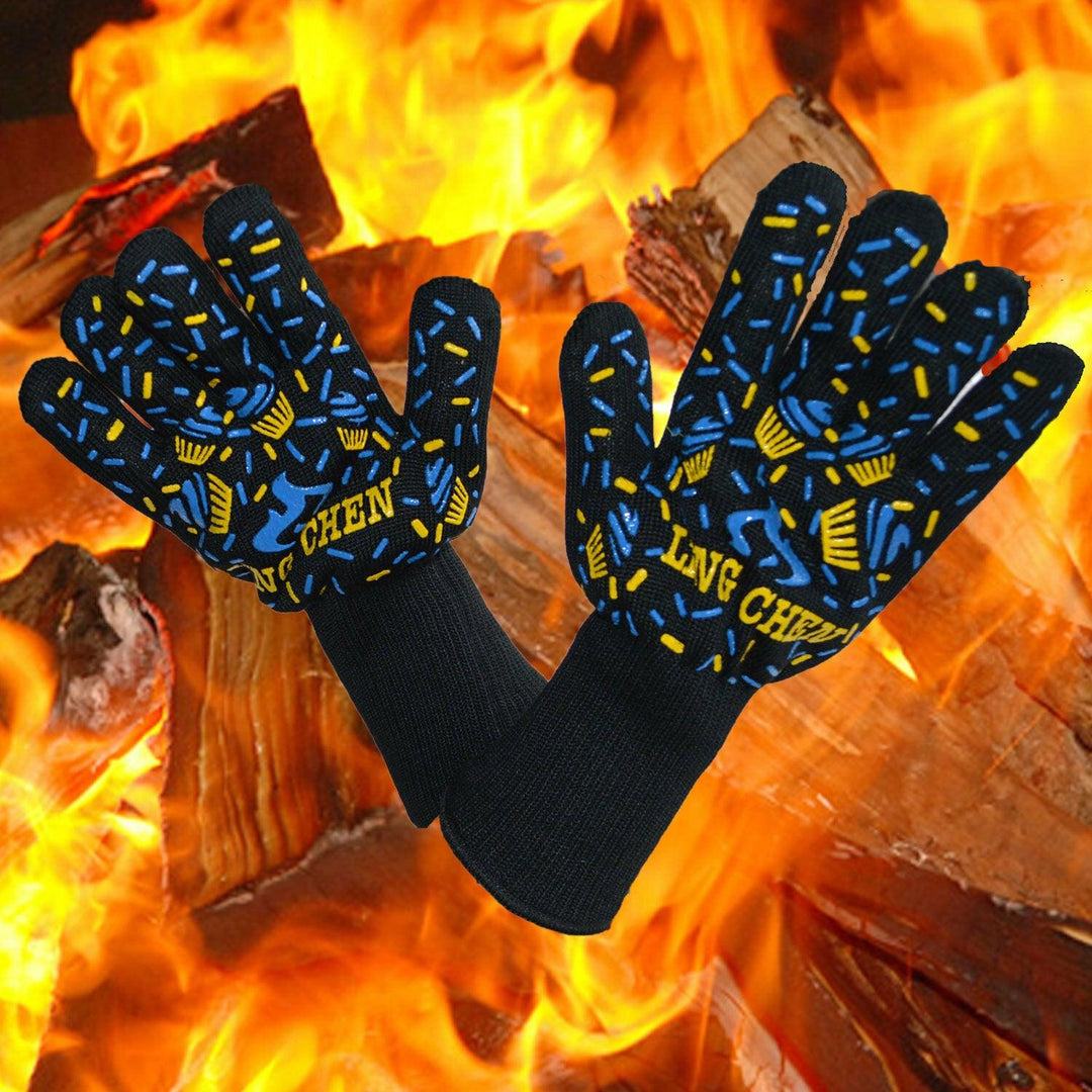 BBQ Flame Retardant Anti-slip Insulation Waterproof Oil And Cold Protection Heat Preservation Cooking Gloves - Trendha