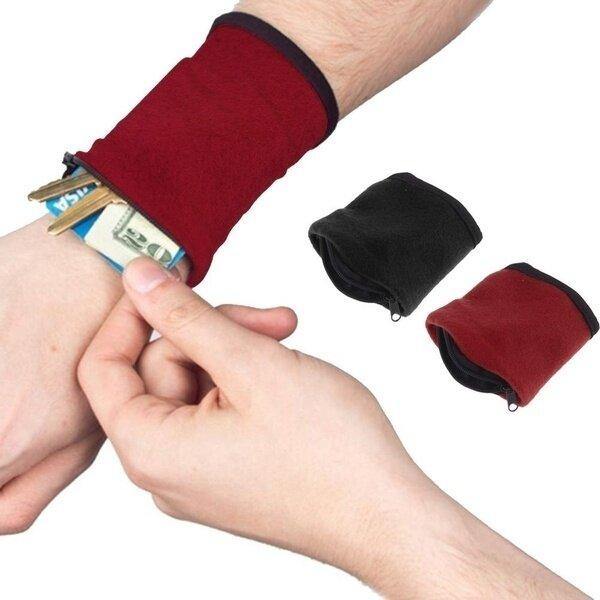 Wrist Wallet Pouch Band Fleece Zipper Running Travel Gym Cycling Safe Sport Wrist Wallet - Trendha