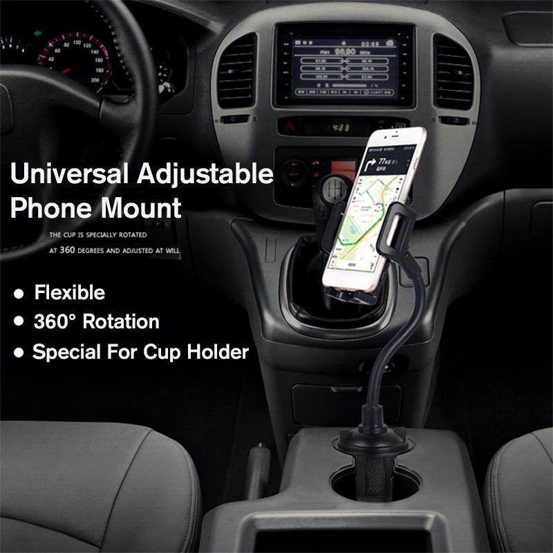 Universal 360° Adjustable Car Mount Gooseneck Cup Car Phone Holder Cradle For Cell Phone - Trendha