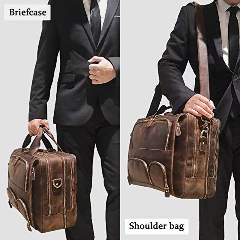 Men Multifunction Multi-pocket Waterproof 15.6 Inch Laptop Bag Briefcase Business Handbag Crossbody Bag - Trendha