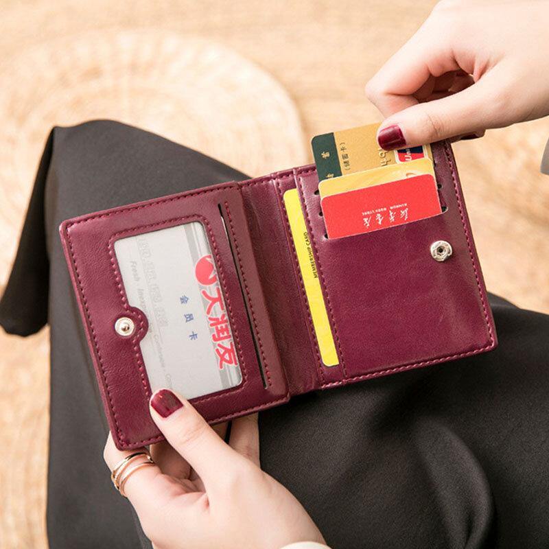 Women Retro Mni Bifold Multi-card Slot Card Holder Wallet - Trendha