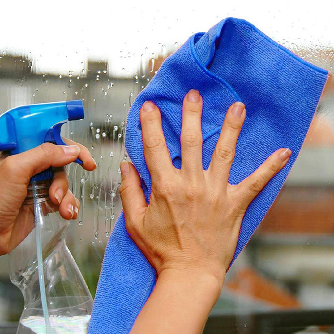 10PCS Microfiber Cleaning Cloths Washing Towel Blue for Car Polishing Wax Detailing Drying - Trendha