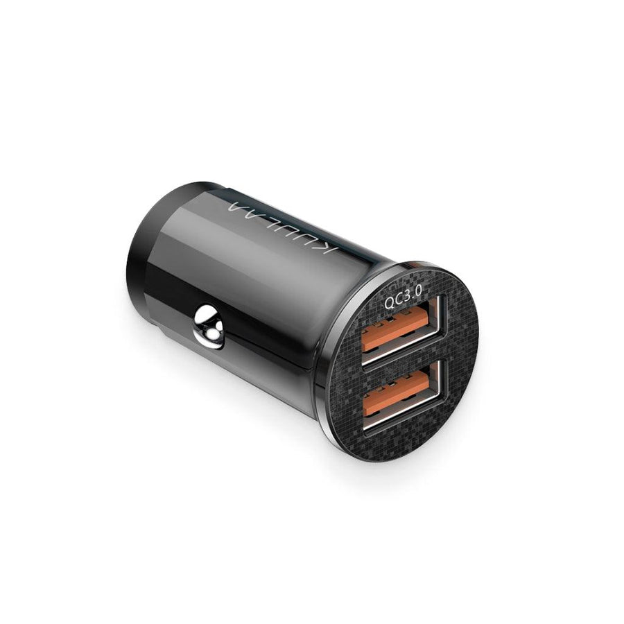 Black Quick-Charge Dual-USB Charger Port - Trendha