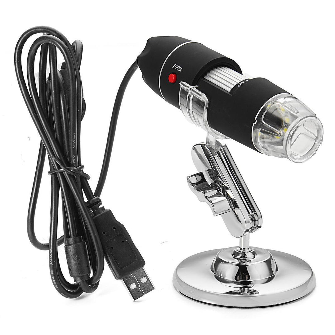 1600X Zoom 8 LED USB Digital Microscope Hand Held Biological Endoscope with Bracket - Trendha