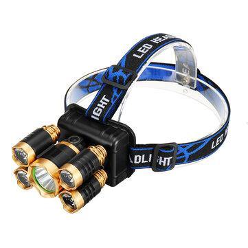 5 LEDs Ultra Bright 90° Rotatable LED Headlight Long Shoot Head Lamp For Hunting Fishing Camping Worker - Trendha