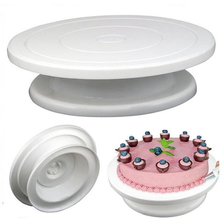 Cake Turntable Rotating Anti-skid Round Cake Decorating Stand Rotary Plate Kitchen DIY Baking Tool Baking Mold - Trendha