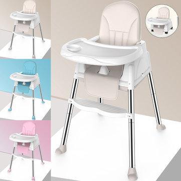 Foldable Portable Kids Baby High Chair 6 - 36 Months Wheeled Seat Cushion Small Household Childrens Chair Supplies - Trendha