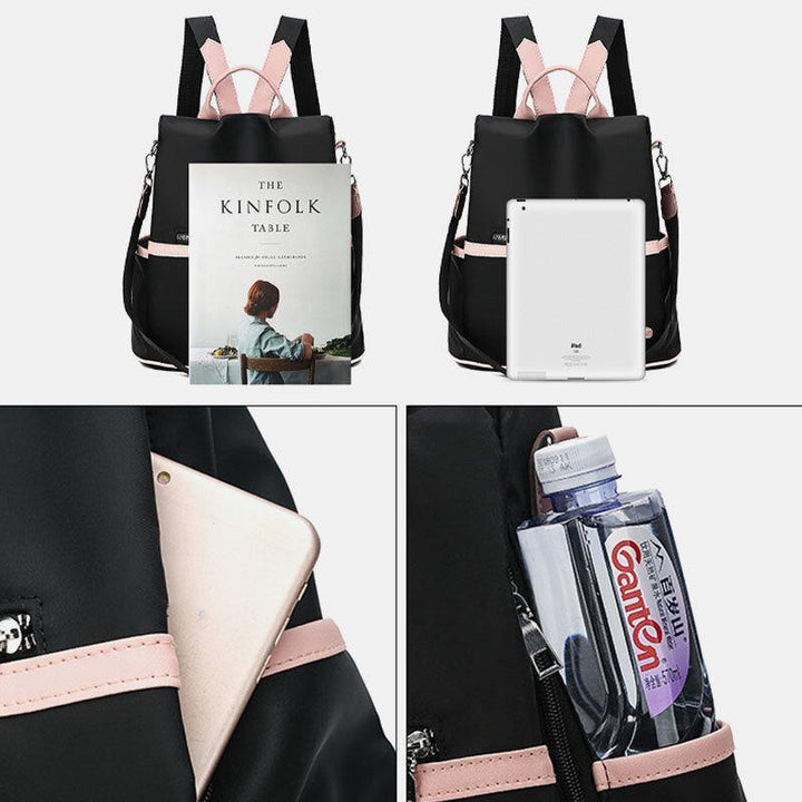 Women Patchwork Anti theft Large Capacity Waterproof Backpack - Trendha