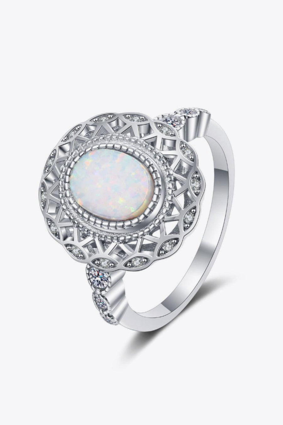 Feeling The Love 925 Sterling Silver Opal Ring - Trendha