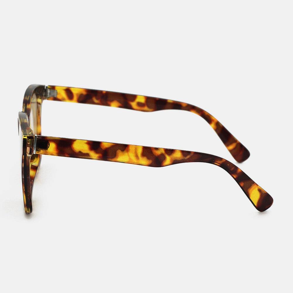 Unisex Tortoiseshell Oval Full Frame Casual UV Protection Polarized Sunglasses - Trendha