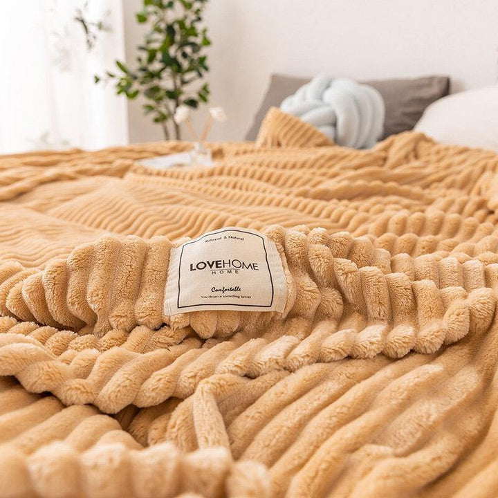 Cuddly Solid Soft Warm Flannel Throws Sofa Bed Blanket Flannel Rug - Trendha