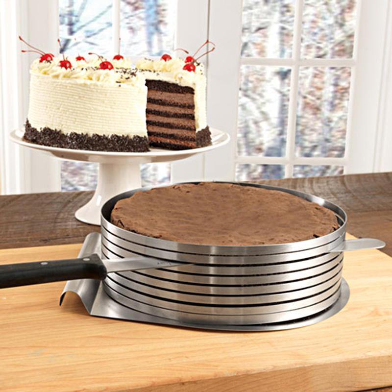 20cm Adjustable Cut Layered Stainless Steel Round Ring Circular Baking Mold Bakeware - Trendha
