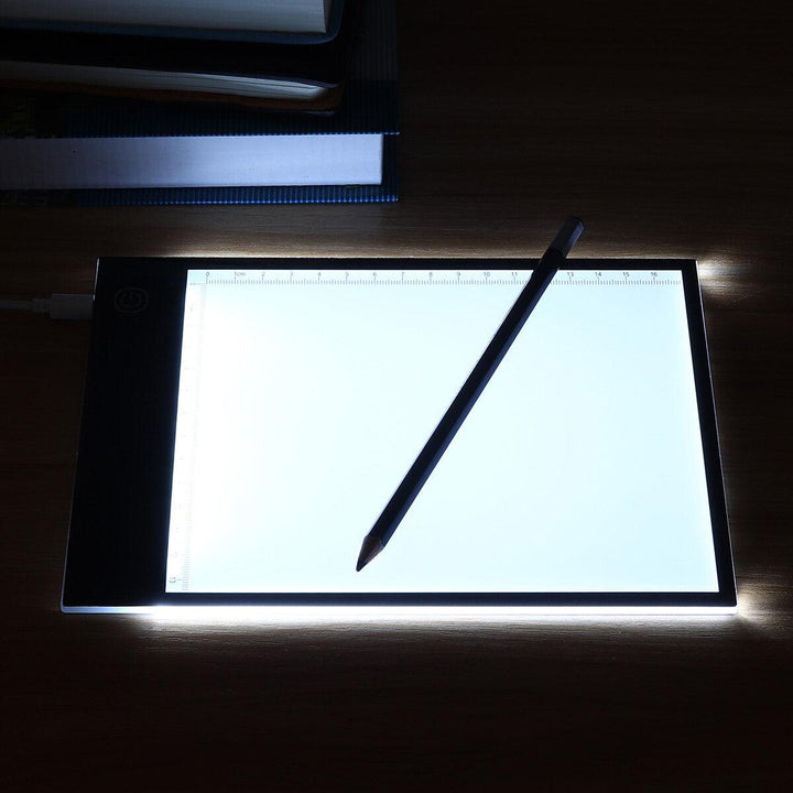 A5 Size USB 3-Stage Dimming / Stepless Dimming Intelligent Touch LED Illuminated Tracing Light Box Copy Drawing Board Pad Table - Trendha