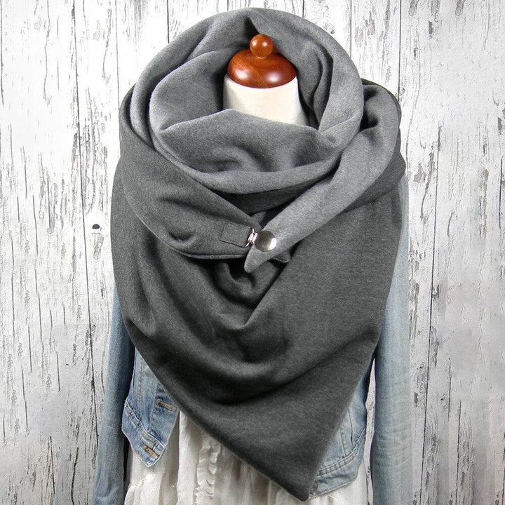 Women Cotton Plus Thick Keep Warm Winter Outdoor Casual Solid Color Multi-purpose Scarf Shawl - Trendha