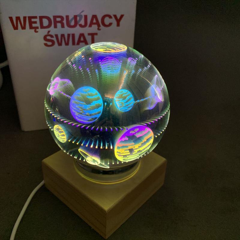 Wood Colorful 3D Magic Ball Projection Lamp Usb Power Night Light For Xmas Gift - Trendha