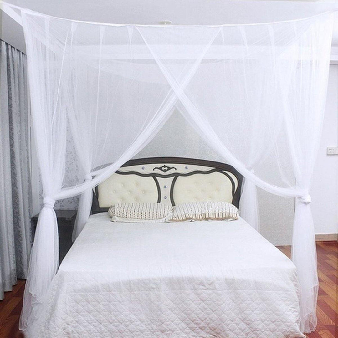 Multi-color Four Corner Mosquito Net Polyester Mesh Fabric Easy to Assemble Court Mosquito Net - Trendha