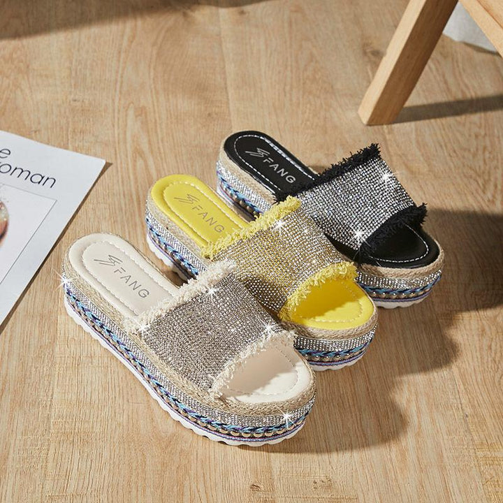 Casual Sponge Cake Thick-soled Increase Women's Slippers - Trendha