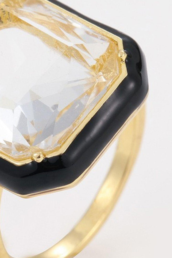 Glass Stone Contrast Ring - Trendha