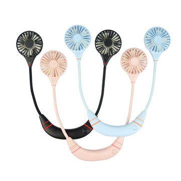 Personal Hanging Neck Sports Fan Removable 2200mAh USB Rechargeable 3 Modes Cooling Fan Camping Travel - Trendha