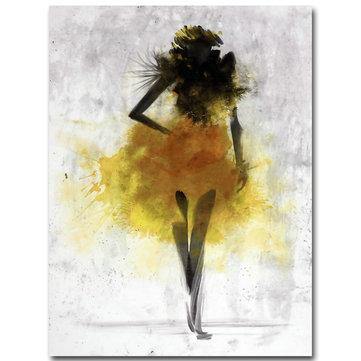 Fashion Yellow Girl Minimalist Abstract Art Canvas Oil Print Paintings Framed/Unframed - Trendha