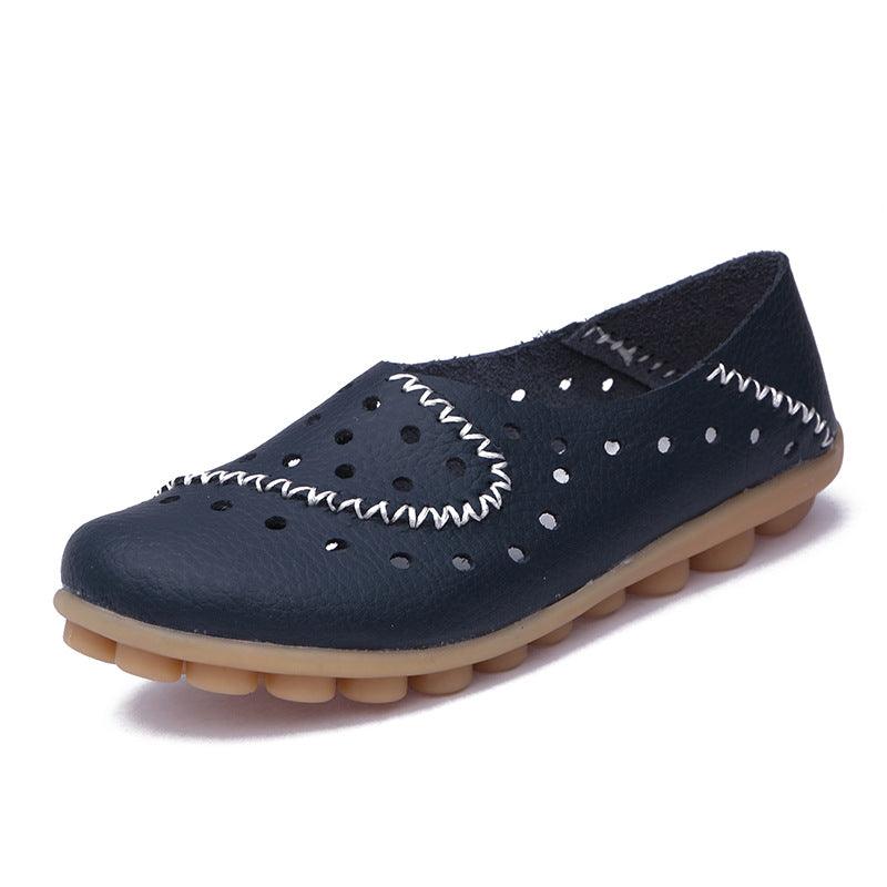 Women's New Leather Flat Beanie Shoes With Flat Heels - Trendha