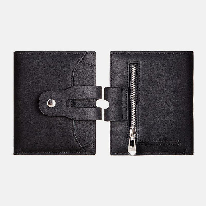 Unisex Genuine Leather RFID Anti-theft Retro Personality Card Holder Wallet - Trendha
