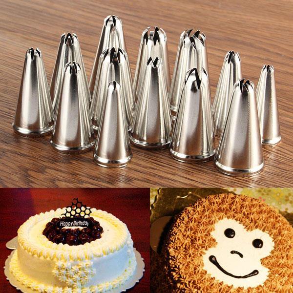 14Pcs Stainless Steel Flower Icing Piping Nozzles Cake Pastry Decorating Accessories Baking Tool - Trendha