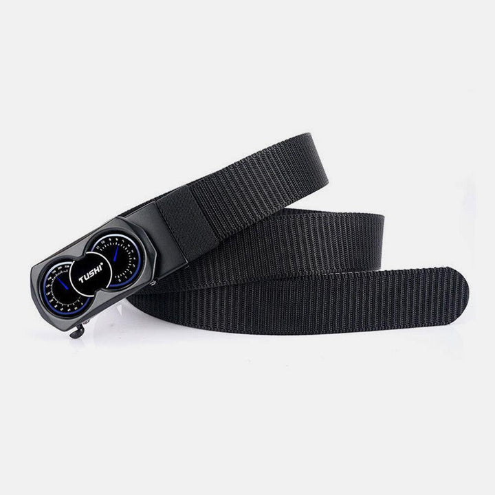 Men Woven Nylon 120cm Car Pattern Automatic Buckle Wear-Resistant Breathable Business Casual Belts - Trendha