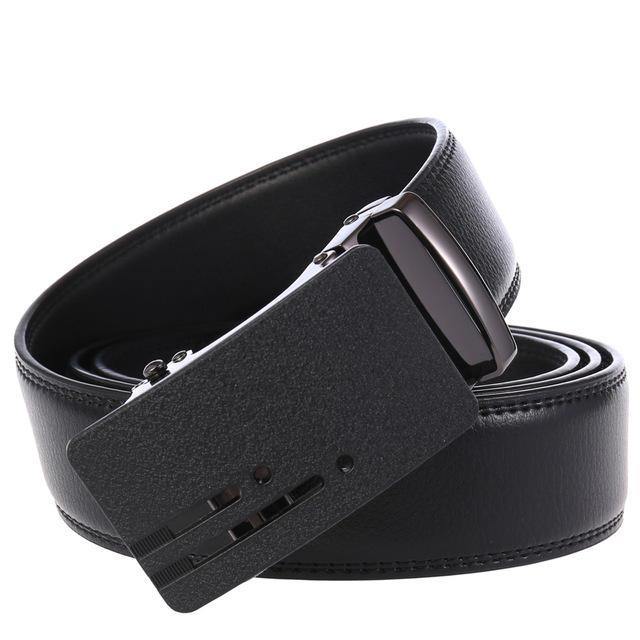 New Automatic Buckle Belt Men's Belt Two-layer Leather - Trendha