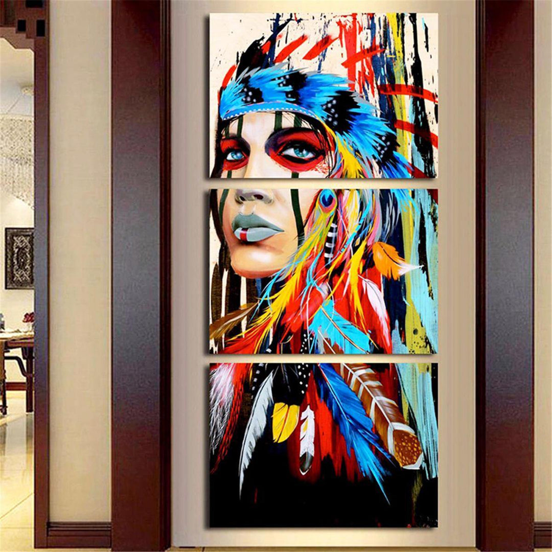3Pcs Set Indian Woman Canvas Paintings Print Picture Modern Art Wall Home - Trendha