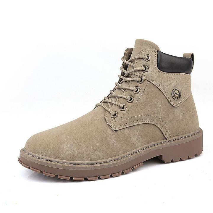Fashion Trend Simple Personality Tooling Boots Round Toe British Men's Boots - Trendha