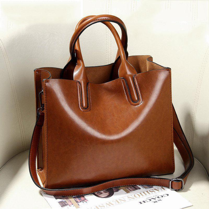 Structured PU Handbag with Top Handles