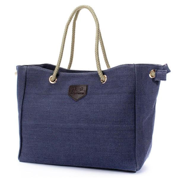 Women Canvas Rope Tote Bags Casual Shoulder Bags Capacity Shopping Bags - Trendha