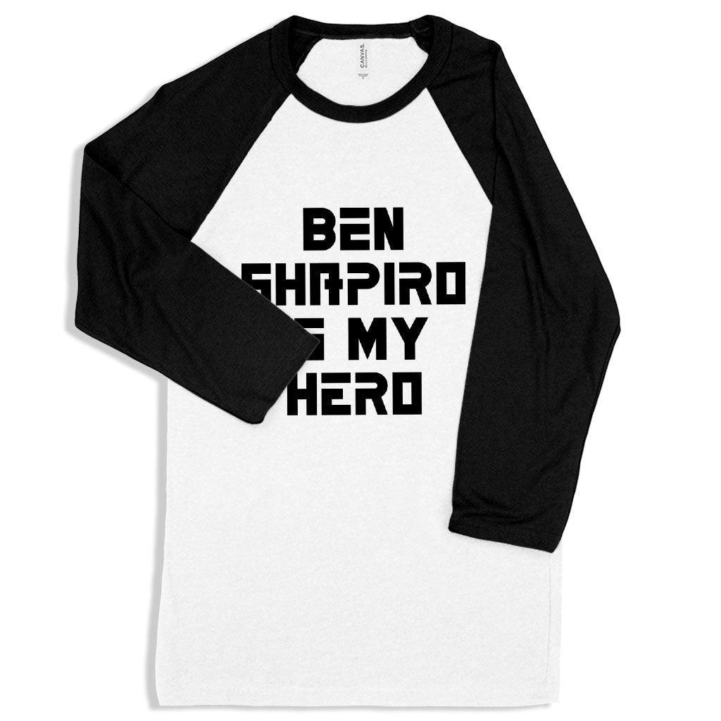 Ben Shapiro Is My Hero Baseball T-Shirt - Ben Shapiro T-Shirt - Ben Shapiro Merchandise - Trendha