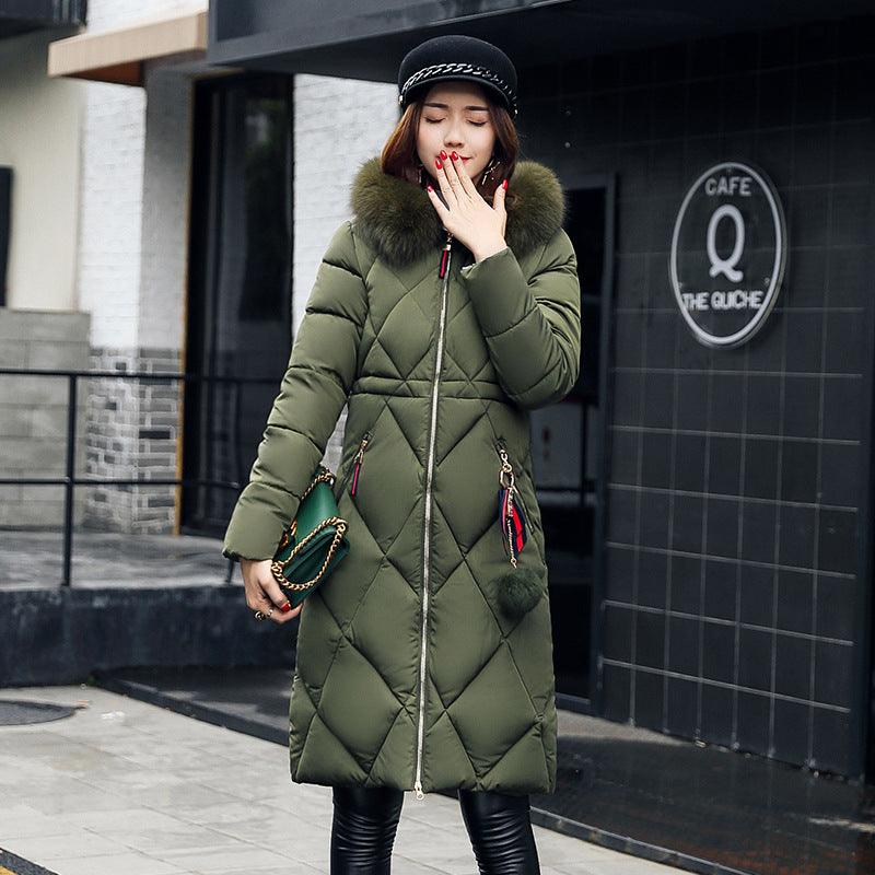 Long hooded padded down coat coat women - Trendha