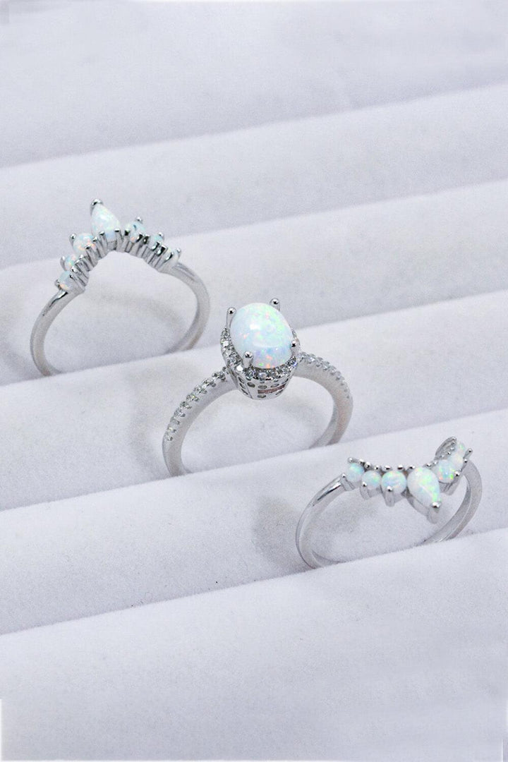 925 Sterling Silver Opal Ring - Trendha