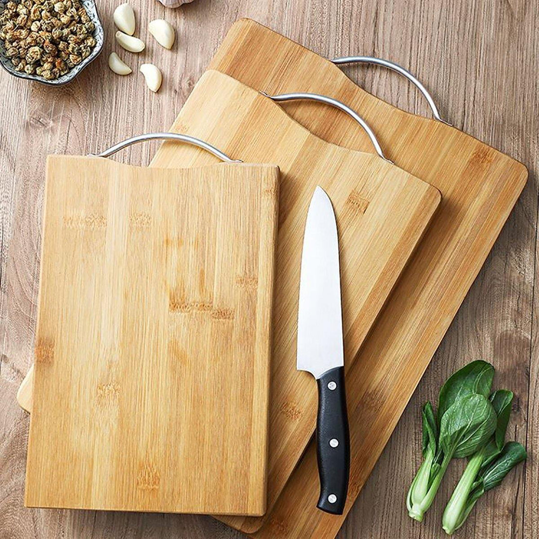 Wooden Chopping Board Bamboo Square Hangable Carbonised Cutting Board Thickened Kitchen Cutting Board - Trendha