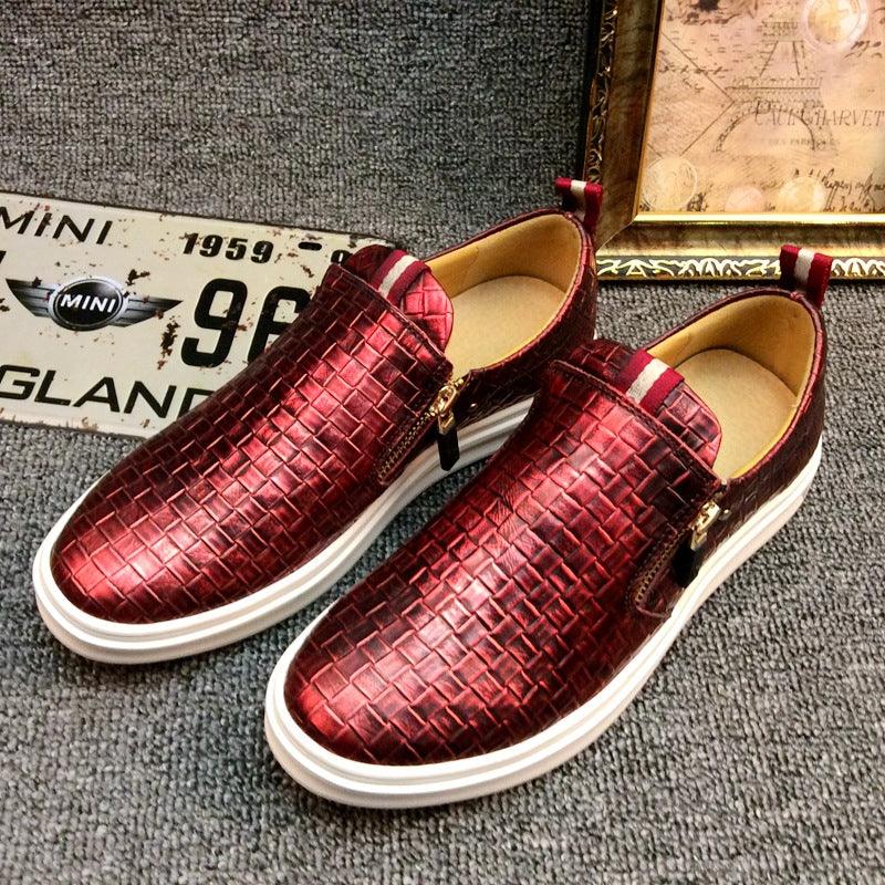 New leather Korean version of the tide shoes men's shoes student board shoes breathable fashion casual shoes lazy shoes - Trendha