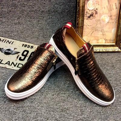 New leather Korean version of the tide shoes men's shoes student board shoes breathable fashion casual shoes lazy shoes - Trendha